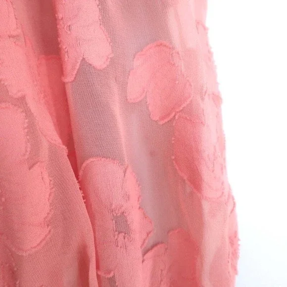 Ulla Johnson Blouse Sandrine Pink Floral Fil Coupe Size 2 Long Sleeve Top - Picture 3 of 8